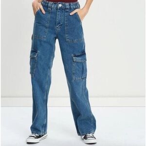 BDG Urban Outfitters Baggy Skate Jean Sz 31 Wide Leg Cargo Y2K Elastic Waist